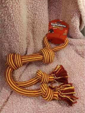 Mammoth Flossy Chews Extra Premium Dog Toy Twin Tug with Handle Large